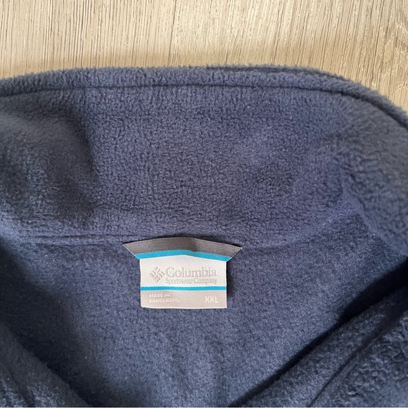 Men’s Columbia Fleece Jacket XXL Full Zip Blue - Picture 4 of 11